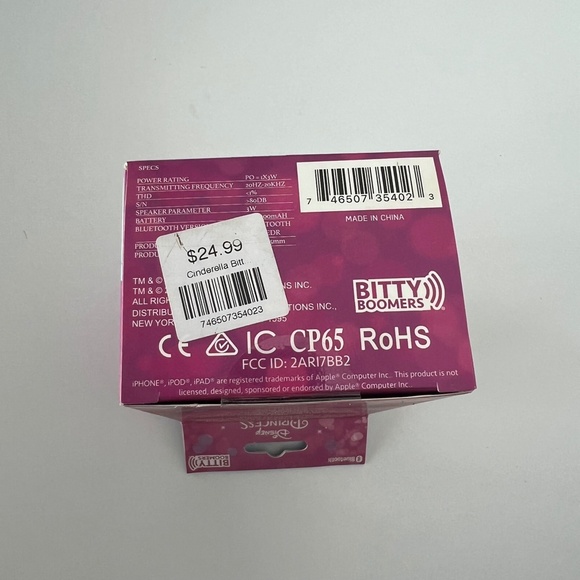 NWT Bitty Boomers Disney Princess Wireless Bluetooth Speaker - Picture 4 of 5